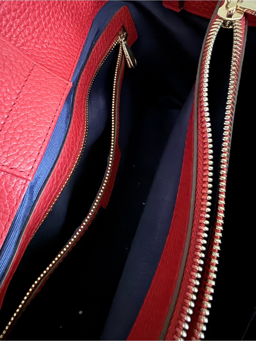 Aspinal of London Red Pebble Leather Midi Tote - Picture 5 of 13